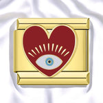 Charm cœur rouge avec œil